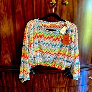 Printed drawstring top